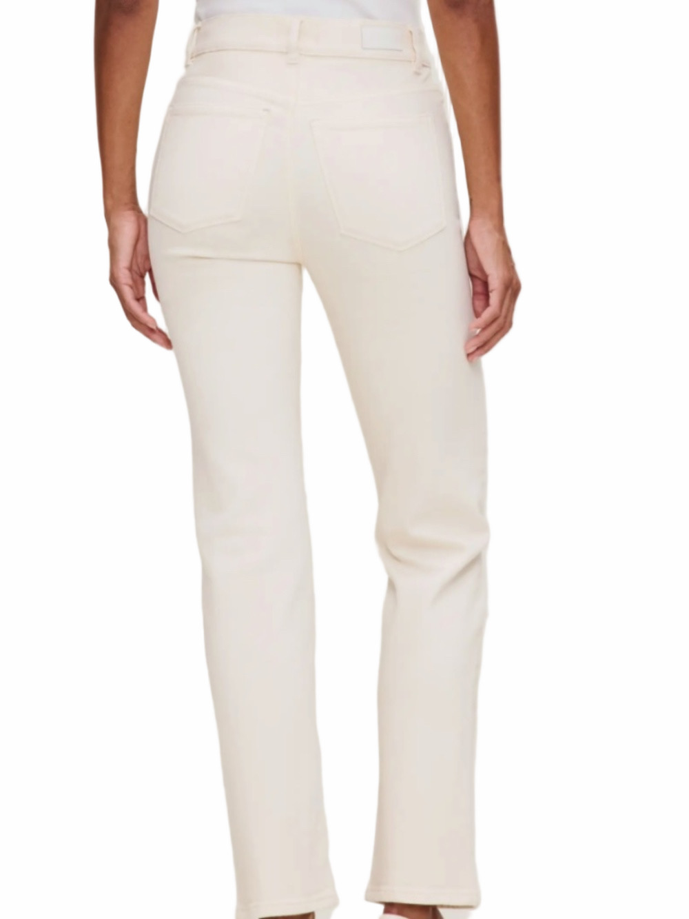 Anthropologie High-Rise Straight-Leg Jeans in Cream